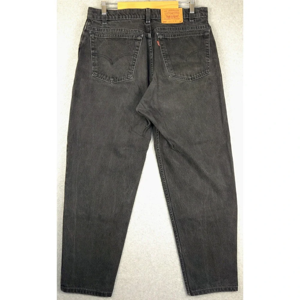 Vintage Levis 560 Mens Loose‎ Fit Tapered Leg Black Jeans 38x30 (Fits 36x29) USA
